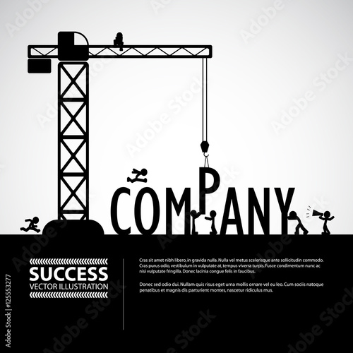 Design company building concept, vector illustration.