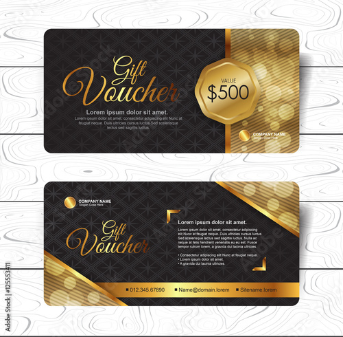 Gift voucher template with luxury pattern.Restaurant voucher. Vector illustration