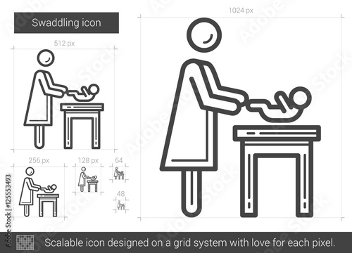 Swaddling line icon.