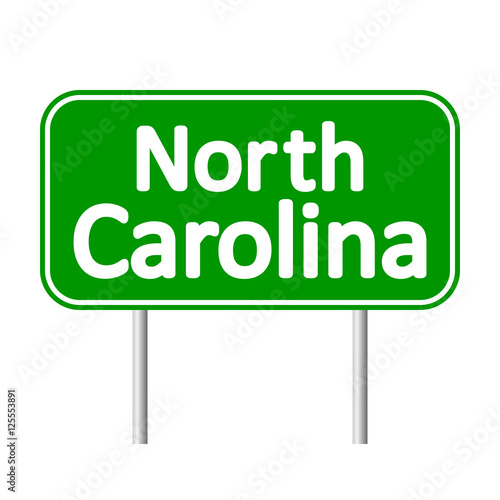 North Carolina green road sign