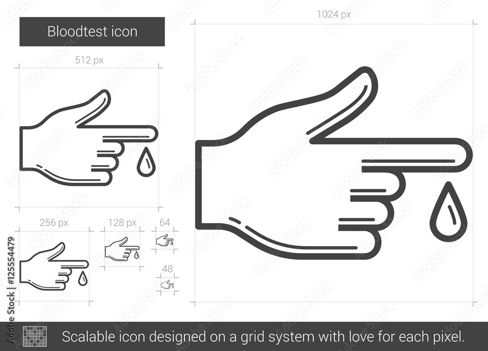 Blood test line icon. Blood test line icon.