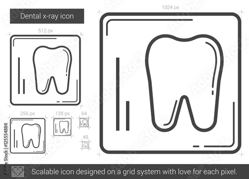 Dental x-ray line icon.