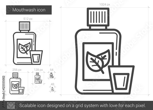 Mouthwash line icon. photo