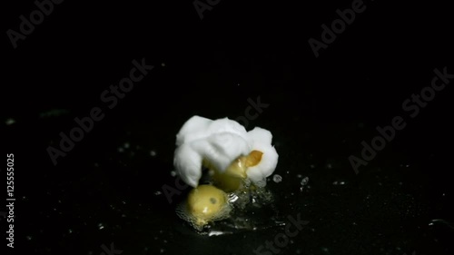 Popcorn Two Kernels Pop in Super Slow Motion photo