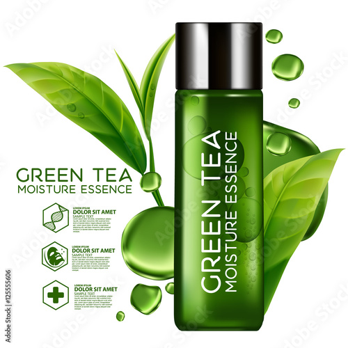 Green Tea Moisture Essence Skin Care Cosmetic.