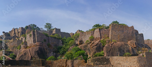Photo Massive citadel ruins of the  Golconda Fort