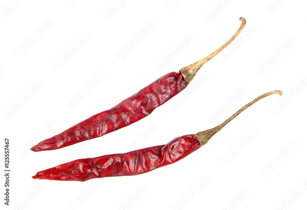 dried chili peppers on white background.Dried chilli isolated.Dr dried chili peppers on white background.Dried chilli isolated.Dr