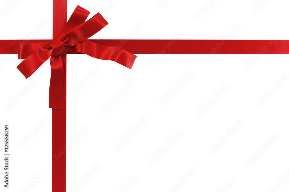 Cross Thin Red Ribbon With Bow Stock Photo - Download Image Now -  Anniversary, Birthday, Birthday Present - iStock