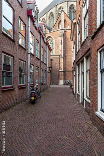 Traditional view of city street in Holland