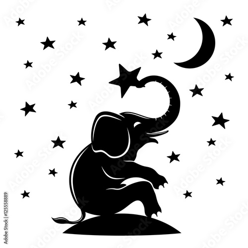 Sitting elephant.