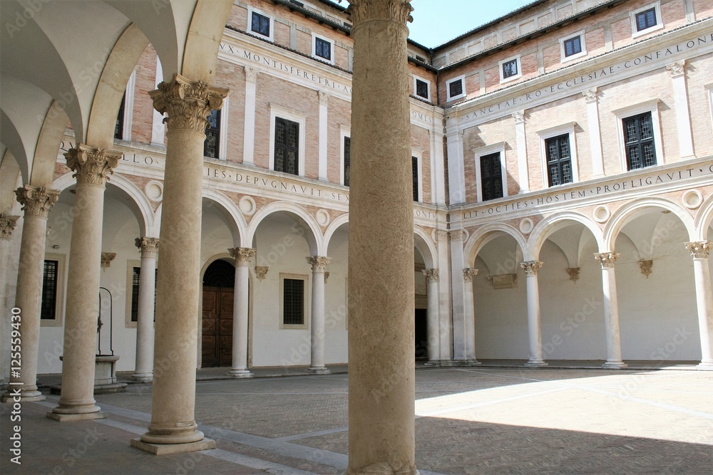 Architecture of Palazzo Ducale, Urbino , Marche, Italy 

