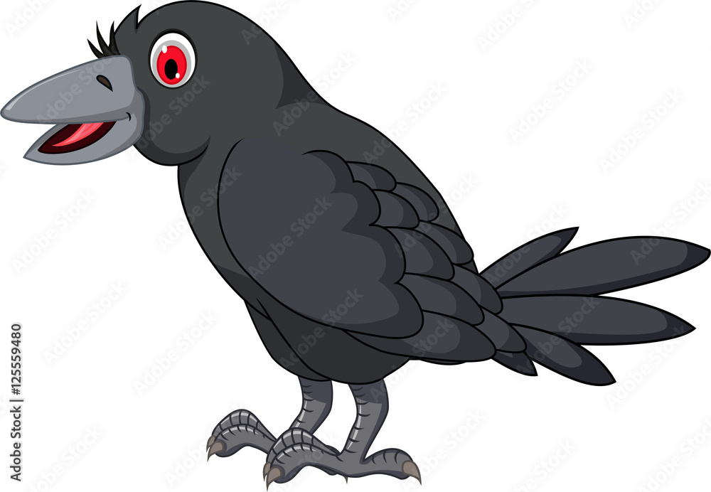 cartoon crow posing Stock Illustration | Adobe Stock