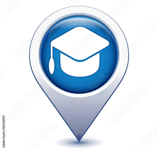 formation diplôme sur symbole géolocalisation bleu