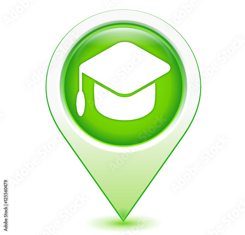 formation diplôme sur symbole géolocalisation vert