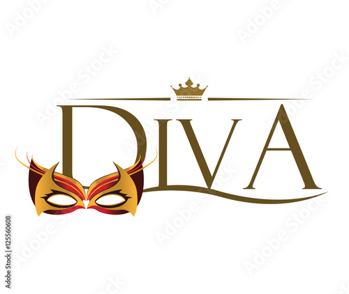 Diva Logo with Masquerade Glasses