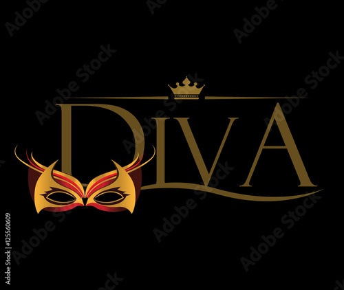 Diva Logo with Masquerade Glasses