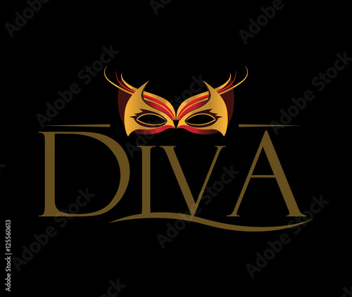 Diva Logo with Masquerade Glasses