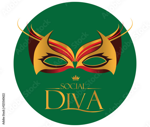 Diva Logo with Masquerade Glasses