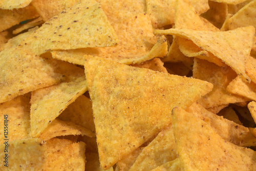 Fragrant Mexican yellow tortillas chips