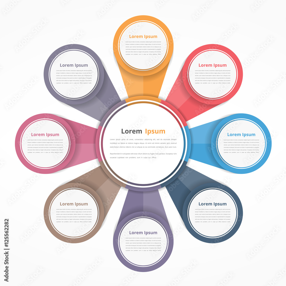 Circle Diagram with Eight Elements Circle Diagram with Eight Elements