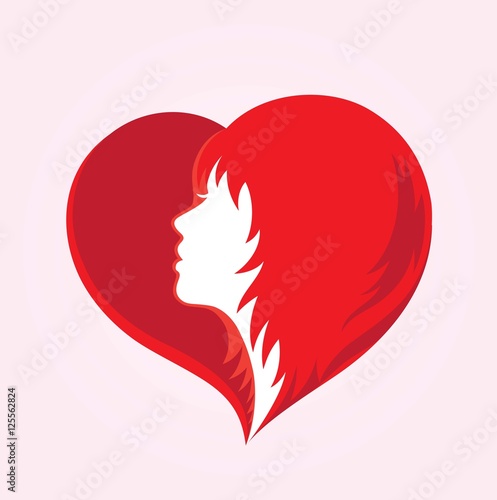 Love Hair Logo  illustration art vector design