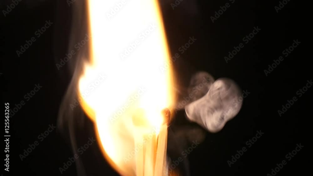 Slow motion of Igniting and burning matches
Slow motion of Igniting and burning matches