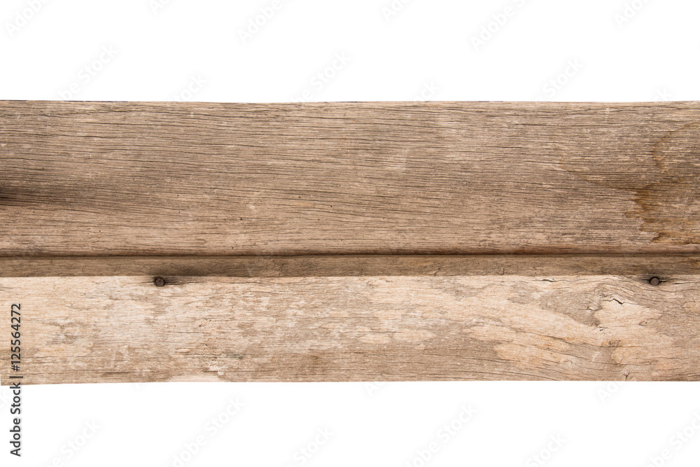 plank of old wood isolated on white background plank of old wood isolated on white background