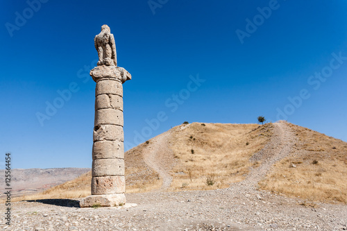 View of Karakus Tumulus, ancient area of Nemrut National Park.