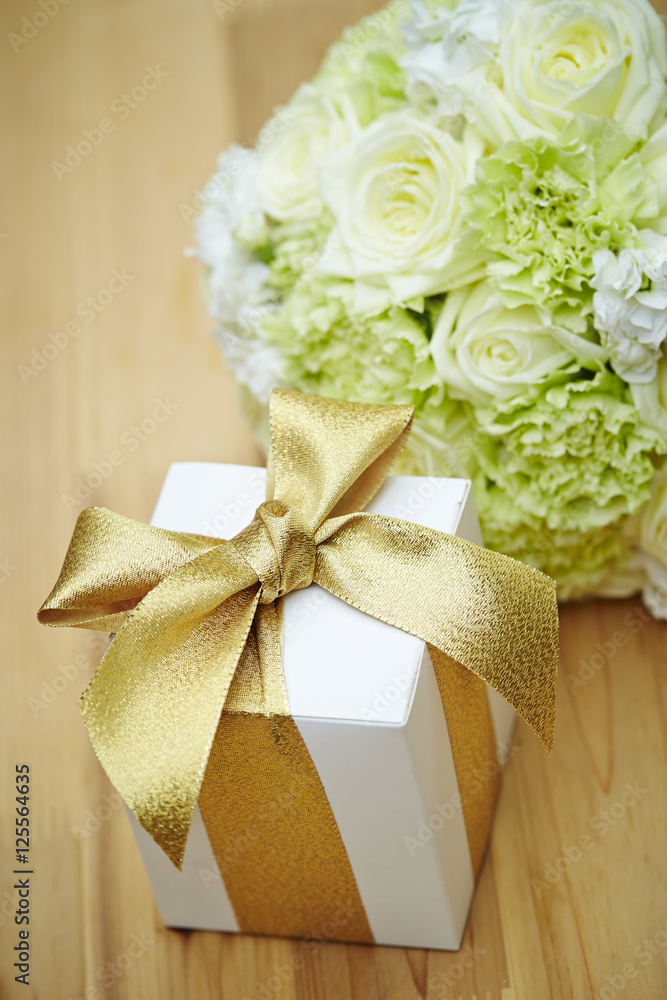 Gift box with flower bouquet Gift box with flower bouquet
