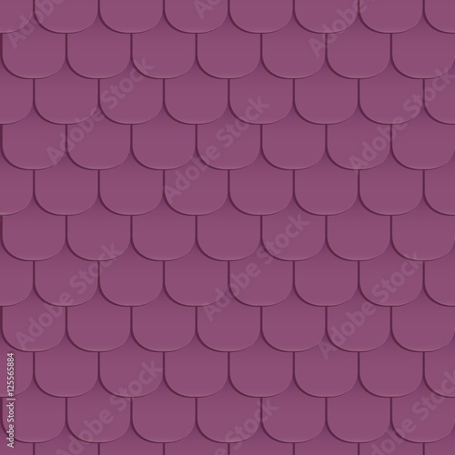 Shingles roof seamless pattern. Violet color. Classic style. Vector illustration