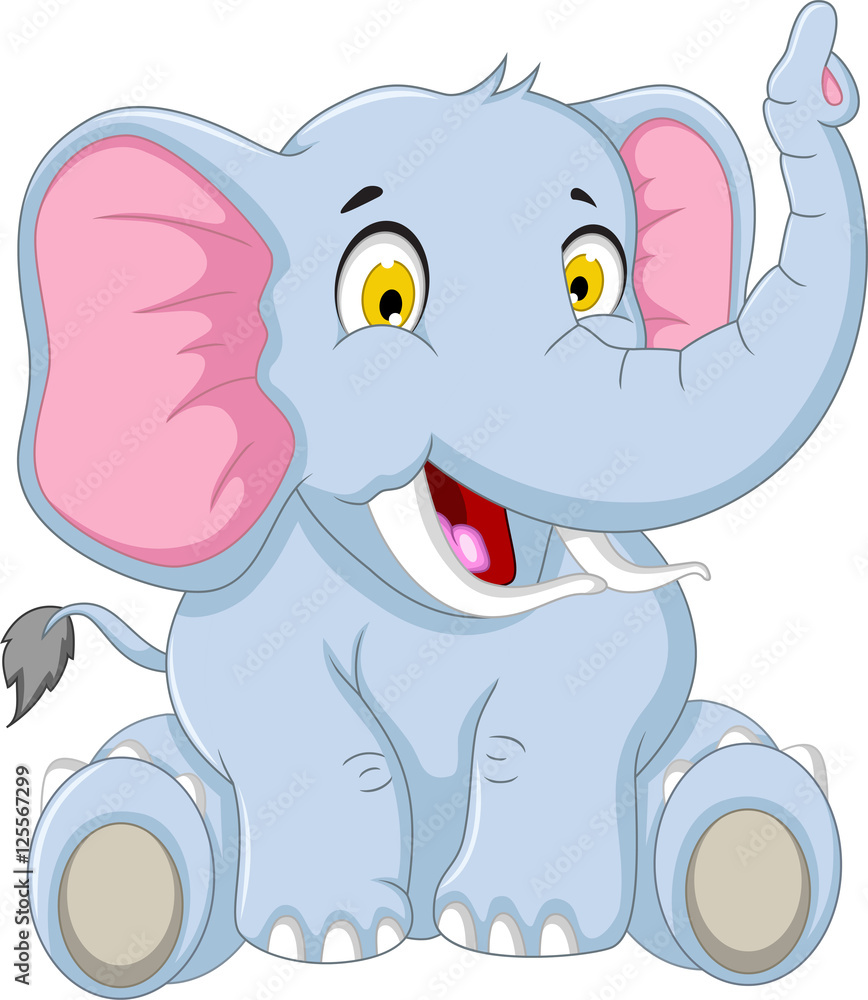 Fototapeta premium cute elephant cartoon sitting