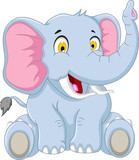 cute elephant cartoon sitting