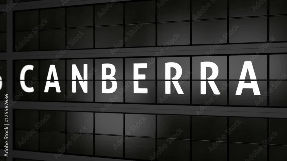 flight information board animation with the city name Canberra
flight information board animation with the city name Canberra