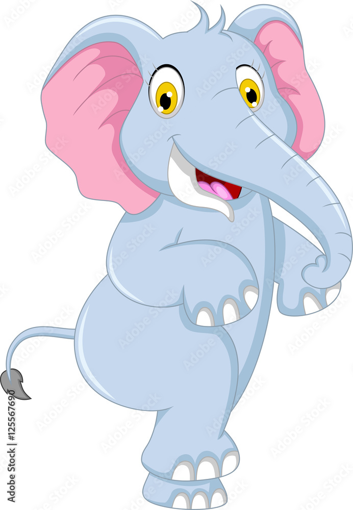 Obraz premium cute elephant cartoon dancing