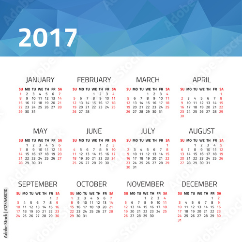 Calendar 2017 year