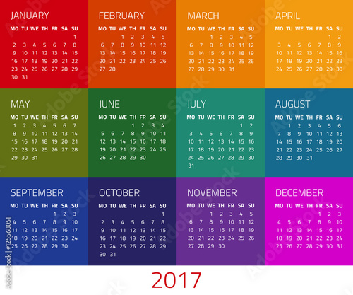 Calendar for 2017 year