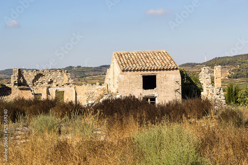 The church and the ruins of the old town completely destroyed during the Civil War