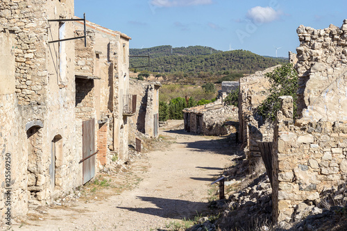 The church and the ruins of the old town completely destroyed during the Civil War
