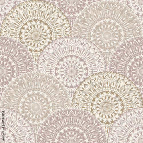 Seamless background of beige and violet, brown color in the style of Indian