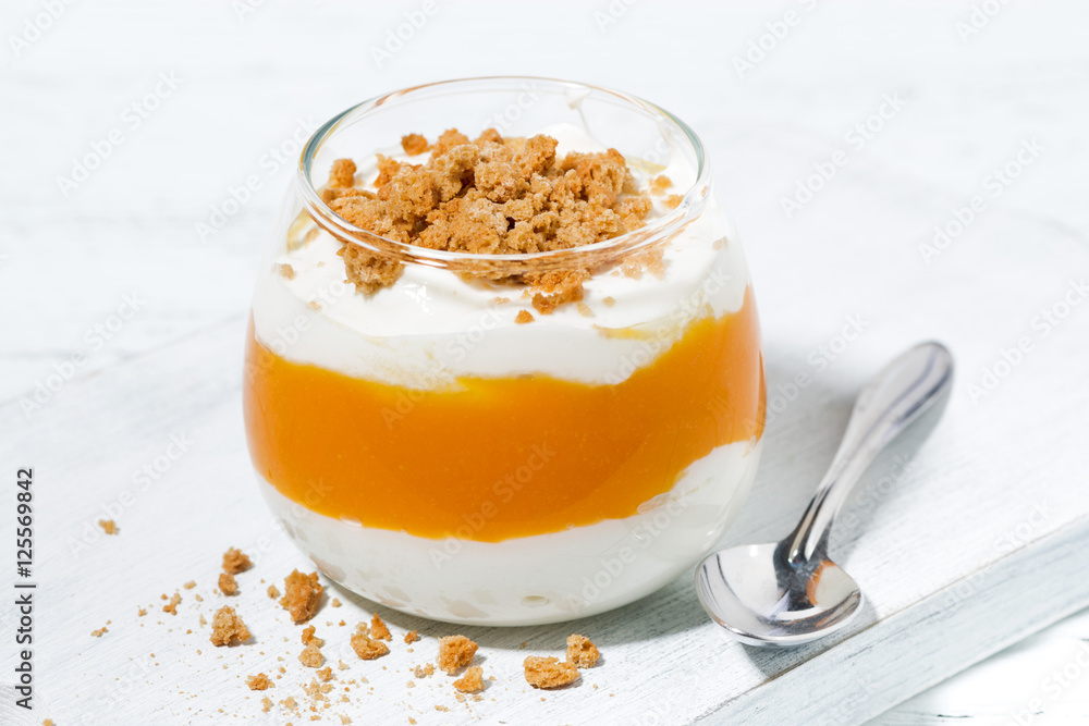 dessert with pumpkin, cream and biscuits dessert with pumpkin, cream and biscuits