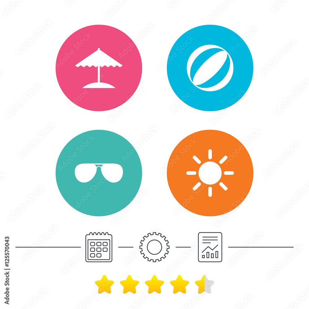 Beach holidays icons. Umbrella and Sunglasses. Beach holidays icons. Umbrella and Sunglasses.