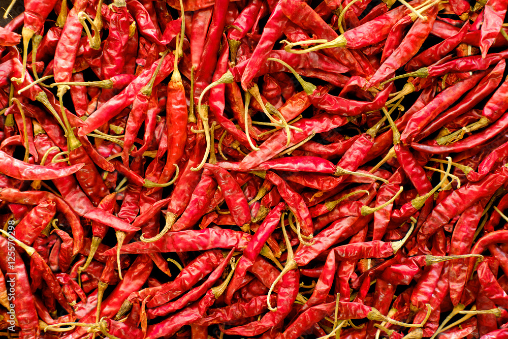 Red Chilli Pepper, Pill of Dried Chillies Background. Red Chilli Pepper, Pill of Dried Chillies Background.