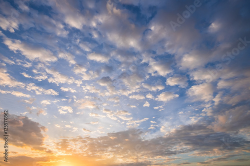 Fototapeta Naklejka Na Ścianę i Meble -  Dramatic colorful sunset and sunrise twilight sky beautiful fant