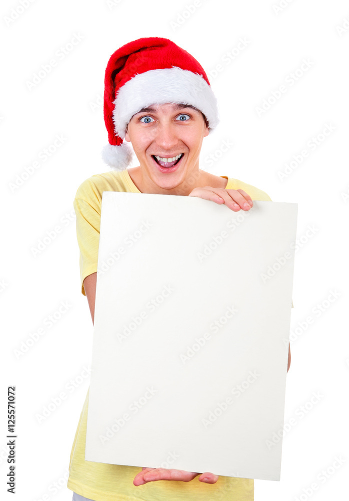 Young Man with Blank Board Young Man with Blank Board