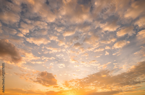 Dramatic golden sunset and sunrise twilight sky beautiful fantas © sirins