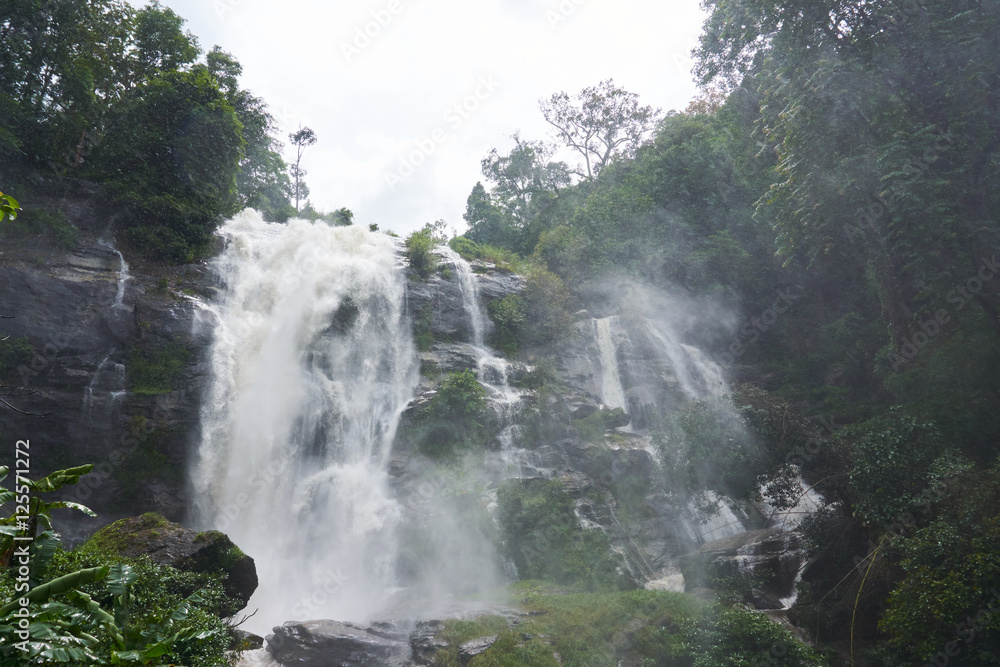 a strong waterfall in the northern part of Thailand