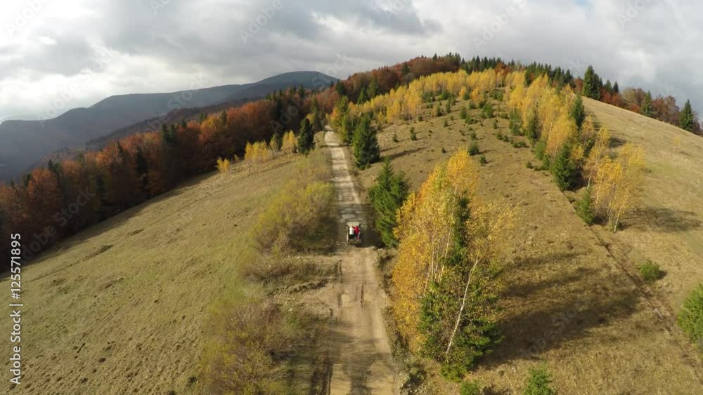 aerial view of the Carpathian mountains in autumn aerial view of the Carpathian mountains in autumn