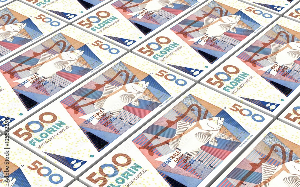Aruban florin bills stacks background. 3D illustration. Aruban florin bills stacks background. 3D illustration.