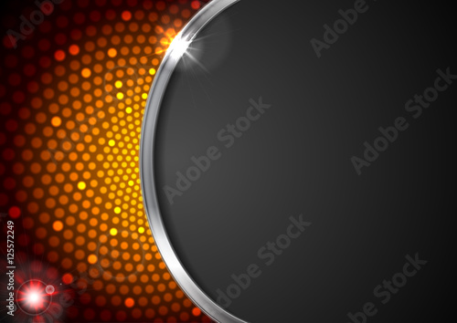 Abstract orange shiny flicker glowing design