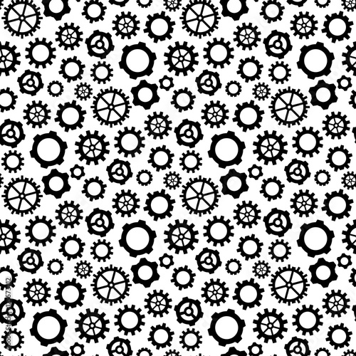 Abstract geometric gear black and white graphic design cog wheel pattern